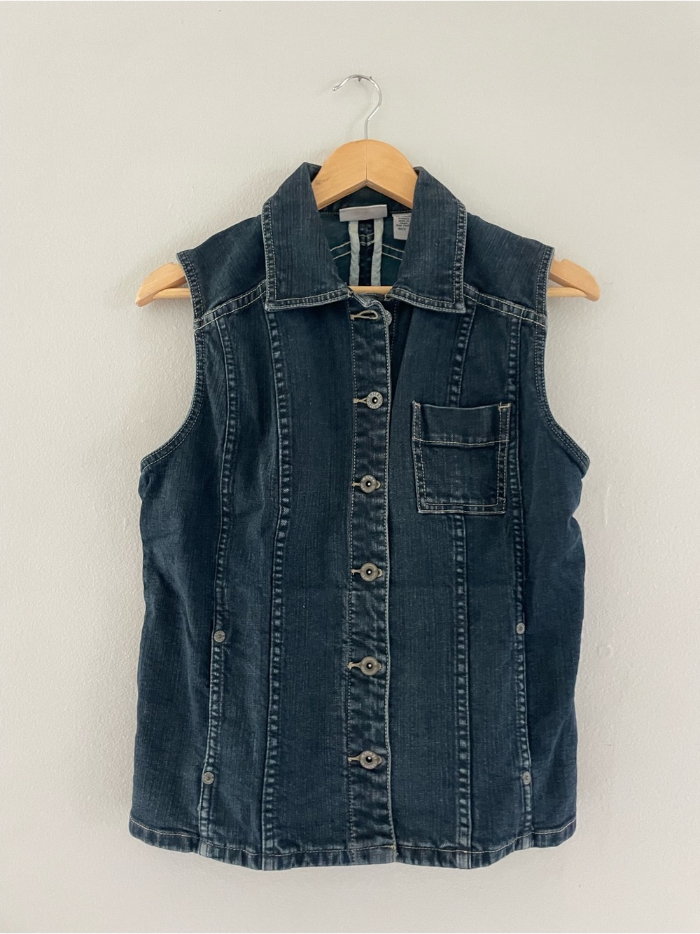 Chico's Dark Wash Denim Vest